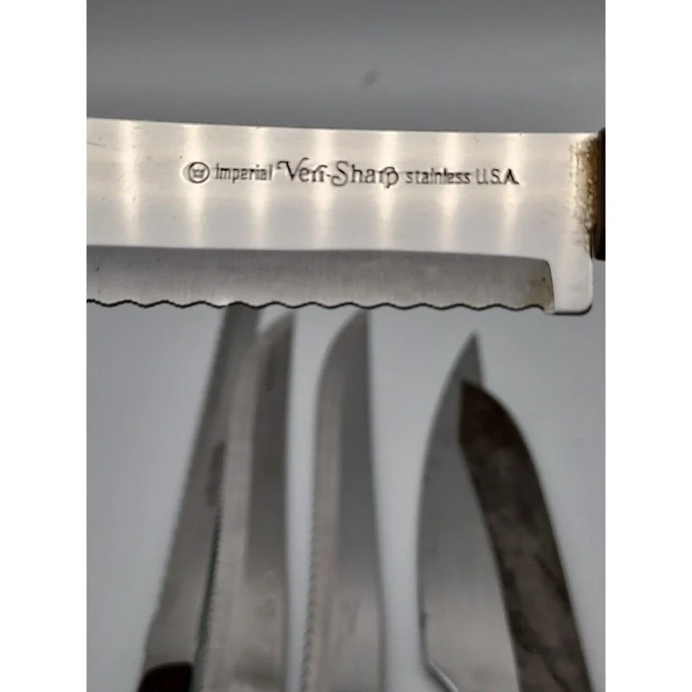 Vintage Kitchen Knives with Wood Handles Various Makers Lot Of 7 Knives